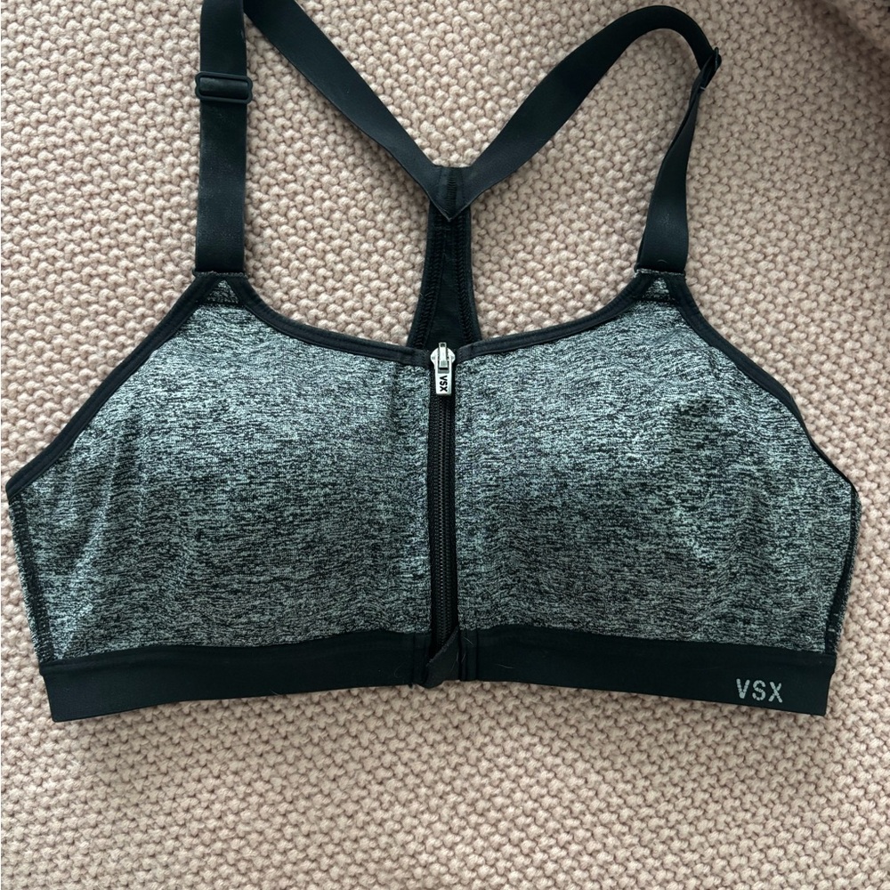 VSX Heathered Gray & Black Sports Bra